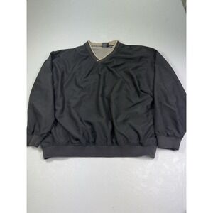 White Bear Clothing Co Men's 2XL Black Golf Pullover Windbreaker V-Neck Lined